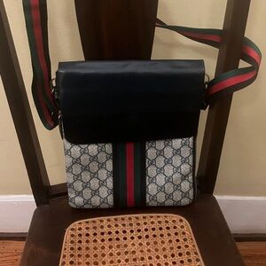 Black and Gray monogrammed GG Crossbody purse